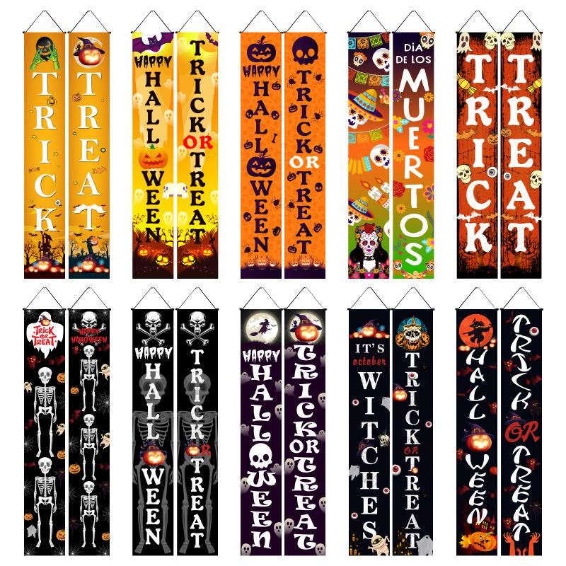 Halloween couplet curtain, ghost couple, Day of the Dead couplet, Halloween decoration, Halloween couplet