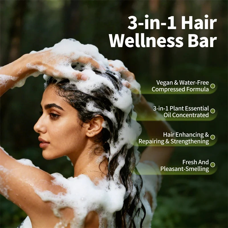 120g Usman Grass Herbal Shampoo Soap Hair Loss Treat Solid Shampoo Bar Strengthen Hair Root Oil Control Hair Growth Hair Care